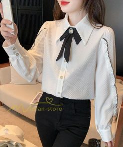 シャツ・ブラウス | スカーフタイシャツ トップス シャツ シャツ ブラウス レディース カジュアル フェミニン 春 秋 冬 きれいめ 着痩せ 韓国ファッション 20代30代40代 夏物 上品