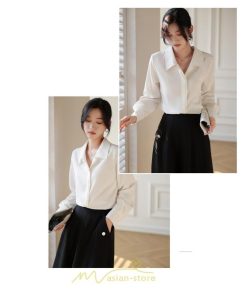 シャツ・ブラウス | ブラウス レディース シャツ きれいめ 40代 春夏 秋 長袖 着痩せ オシャレ 韓国風 大人 30代 50代 40代 就活 OL 母 オフィス ママ ビジネス 通勤