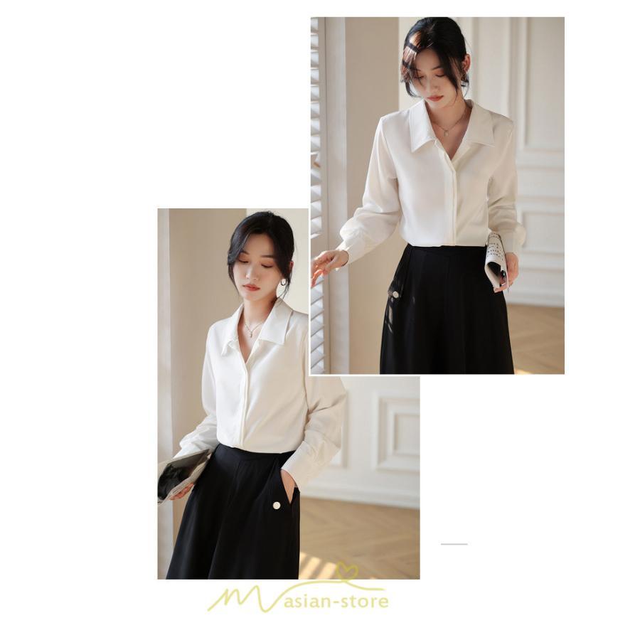 シャツ・ブラウス | ブラウス レディース シャツ きれいめ 40代 春夏 秋 長袖 着痩せ オシャレ 韓国風 大人 30代 50代 40代 就活 OL 母 オフィス ママ ビジネス 通勤