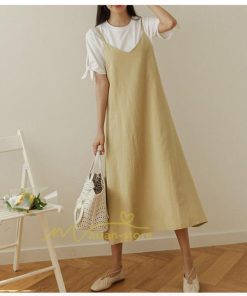 マキシ | ワンピース キャミワンピース レディース フレア Vネック ジャンスカ ジャンパースカート 産後 妊婦 大人 オーバーサイズ カジュアル 通勤通学 上品 春アウター