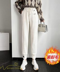 チノ・テーパード・ジョガー・スキニーパン | テーパードパンツ 厚手 裏起毛 レディース パンツ ロング丈 着痩せ ウエストゴム 秋冬コーデ 白 黒 おしゃれ ハイウエスト 暖かい 防寒 カジュアルパンツ