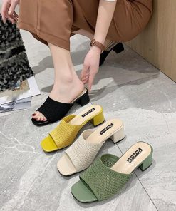 サンダル | ミュールチャンキーヒール 美脚