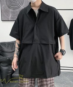 Tシャツ | シャツ ポロシャツ メンズ 夏新作 プルオーバー 無地 半袖 ゆったり トップス ポロ 薄手 大きいサイズ 日常感 体型カバー サマー着痩せ 2XL