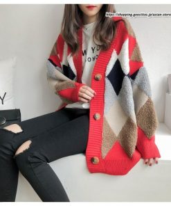 カーディガン | ニットレディース アウター ニットアウター 羽織り フロントボタン ボリューム感 大きめ ゆったり 20代30代 ミドル ゆるシルエット