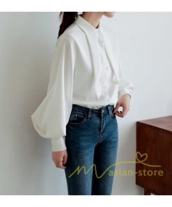 在庫ある | 短納期シフォンブラウスレディース パフスリーブシャツ ビジネスブラウストップス オフィスフォーマルシャツブラウス 薄手 春夏衣装 通学通勤 着痩せ OL 無地