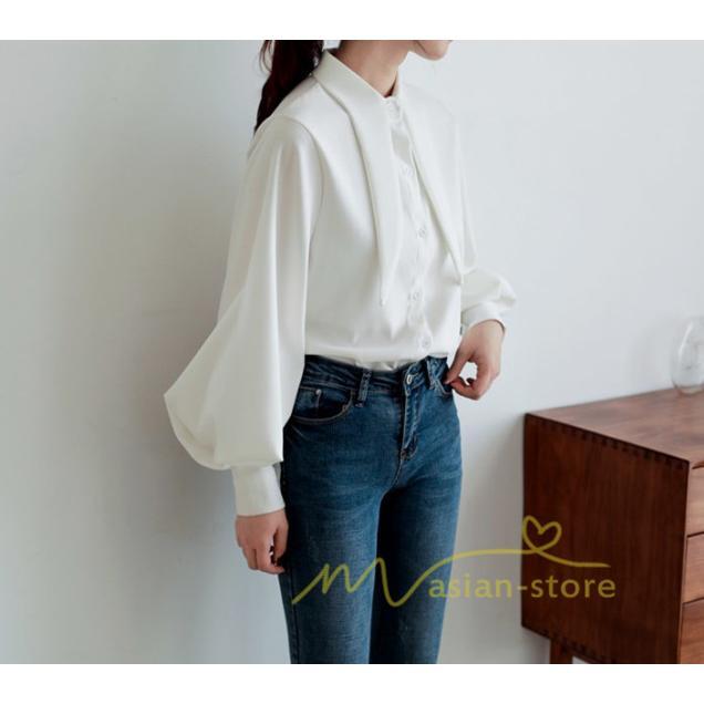 在庫ある | 短納期シフォンブラウスレディース パフスリーブシャツ ビジネスブラウストップス オフィスフォーマルシャツブラウス 薄手 春夏衣装 通学通勤 着痩せ OL 無地