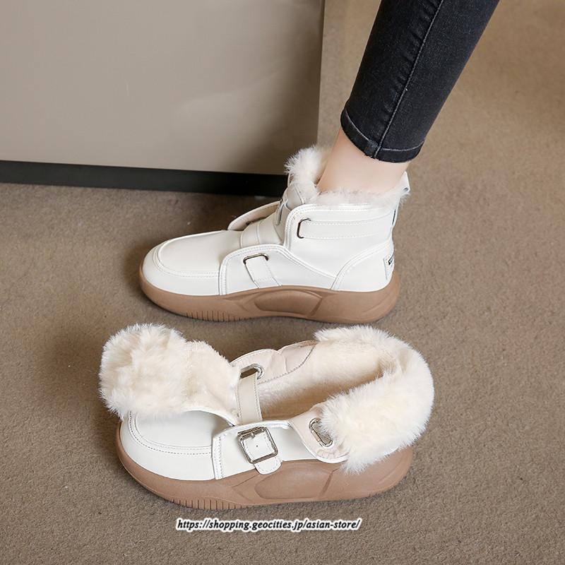 ブーツ | ムートンモカシン 冬靴 レディース 裏起毛 暖かい もこもこ 痛くない 人気 防寒 黒 白 冬 痛くない 歩きやすい 秋 おしゃれ