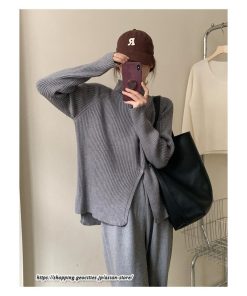 ニット・セーター | カットソー ニット レディース リブニット 長袖 秋冬 春 トップス スリム ストレッチ インナー 無地 長袖カットソー 長袖ニット 通学通勤 着痩せ プルオーバー