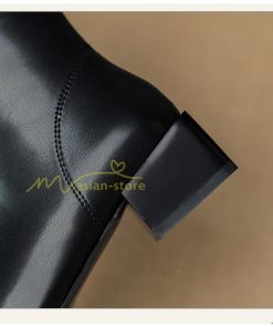 ショートブーツ | ブーツ レディース シューズ 靴 太ヒール チャンキーヒール ブーティー スクエアトゥ 合皮ブーツ COS 後ろファスナー PUブーツ コスプレ くつ