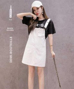 オーバーオール サロペット | ショートスカート オーバーオールスカート オールインワンスカート サロペットスカート デニムスカート ショートデニム 無地 カジュアル ゆったり