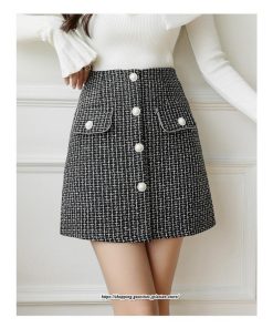 スカート | ミニレディース Aライン ハイウエスト ショート丈 カジュアル お出かけ 通勤 着回し オシャレ 新作 韓国風 ラシャ 暖か キレイめ 2022秋冬
