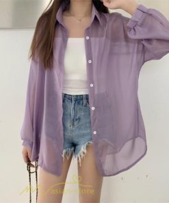 カーディガン | UVカット 接触冷感 シャツ レディース サマーシフォン 透け感 冷房対策 涼感 ひんやり 薄手 シンプル トップス 長袖 体型カバー