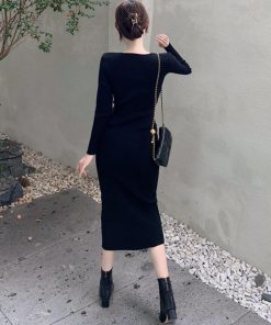 ワンピース | カシュクール リブニット秋冬