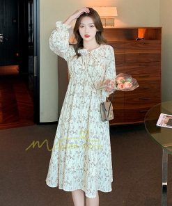 ミディアム | ワンピース レディース 長袖 膝丈ワンピー 春秋 きれいめワンピース オフィス ハイウエスト 春夏新作 通勤通学 カジュアル お出かけ 20代30代40代 エレガント