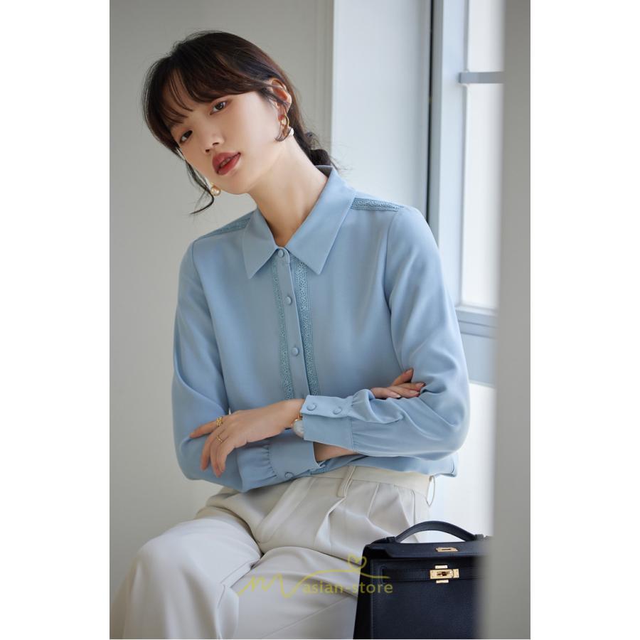 シャツ・ブラウス | ブラウス レディース 長袖 50代 白 シャツ ゆったり トップス きれいめ フォーマル 上品 フェミニン 青 高品質 40代 OL 通勤 フォーマル 20代 30代