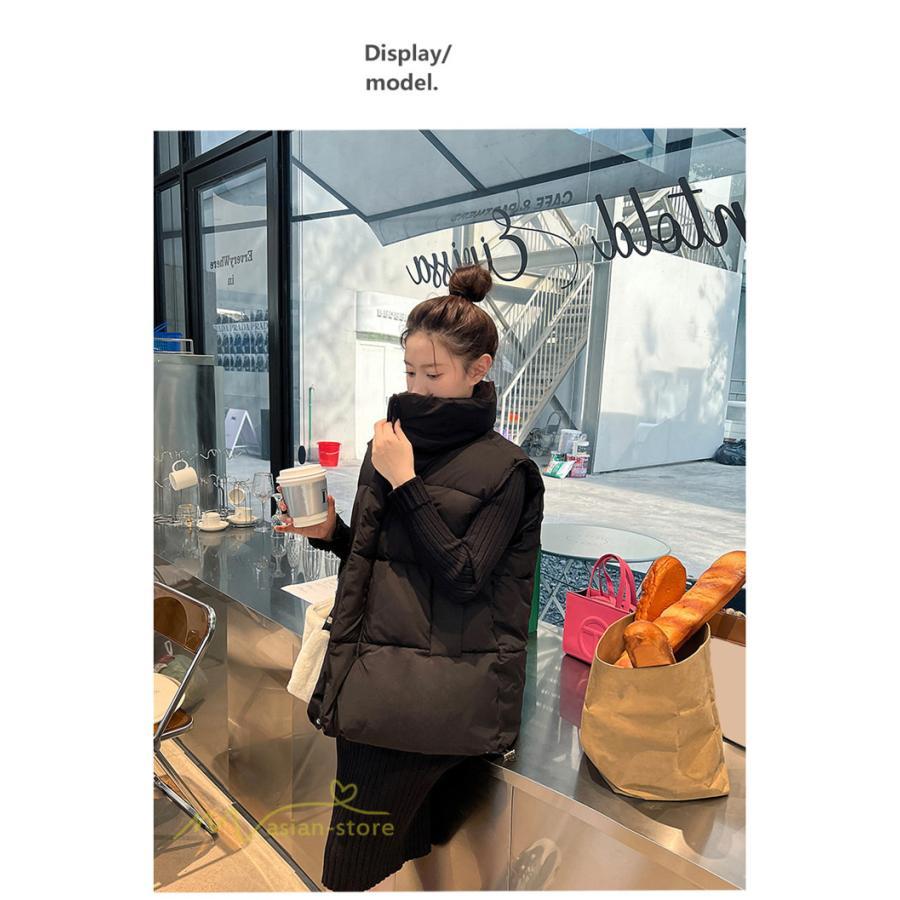 ベスト | ダウンレディース 無地 スタンドネック 中綿きれいめ シンプル 大きいサイズ ノースリーブ 韓国風 20代 50代 秋冬コーデ 40代 30代 大きいサイズ