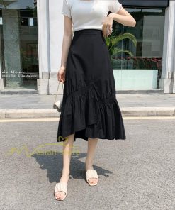 スカート | ボトムス レディース きれいめ 40代 30代 春秋 ロング丈 綿おしゃれ カジュアル 無地 通勤 OL 韓国風 通学 不規則 お出かけ 夏物 上品 着痩せ