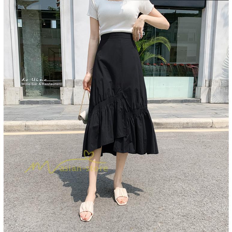 スカート | ボトムス レディース きれいめ 40代 30代 春秋 ロング丈 綿おしゃれ カジュアル 無地 通勤 OL 韓国風 通学 不規則 お出かけ 夏物 上品 着痩せ