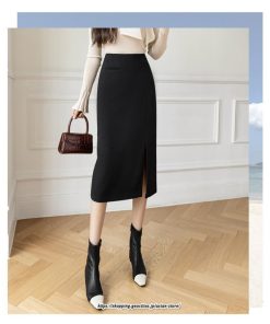 スカート | ロング 秋 秋服 レディース ボトムス ロングミモレタイト冬 スリット 無地 可愛い 着痩せ カジュアル キレイめ 韓国風