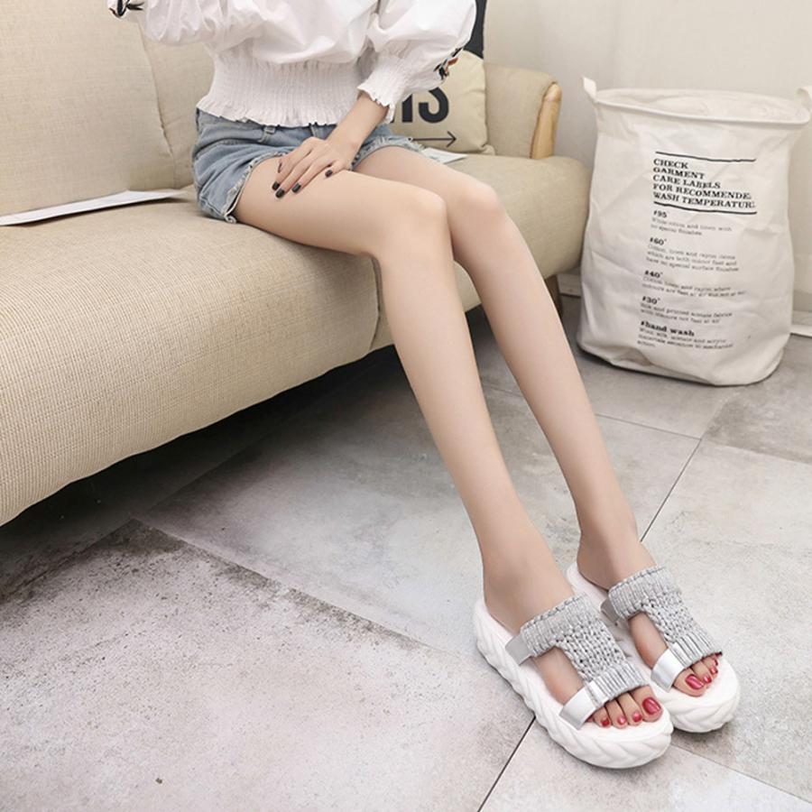 サンダル | 厚底メッシュ ニットサンダル