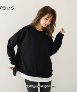 パーカー | スウエット トレーナー レディース トップス シャツ カジュアル 可愛い 春大活躍 レイヤードスタイル 長袖 大人 ボタンなし ゆったり 秋冬 防寒対策 送料無料