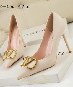 パンプス | ハイヒール 黒 ブラック ベージュ つや消し ヒール レディース ピンヒール ポインテッドトゥ セクシー 可愛い 高め OL 6センチ9.5センチ 通勤 女性