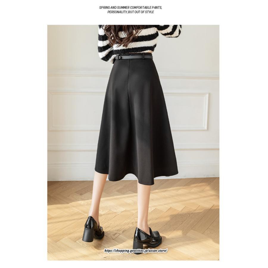 スカート | ロング レディース ロングフレア冬 ミモレ丈 暖かい ボトムス ロング丈 膝下 30代 40代 50代 通勤 ラシャ 暖か 通学 2022年秋冬
