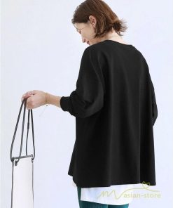 ｔシャツ・カットソー | ボーダー＆無地ビッグプルオーバー レディース トップス Tシャツ オーバーサイズ トレーナー 長袖 可愛い 20代30代40代 シンプル ゆったり ロングＴ