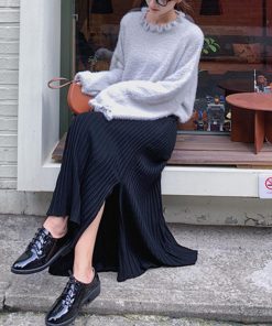 フレアスカート | ニットスカート レディース ハイウエスト フレアスカート