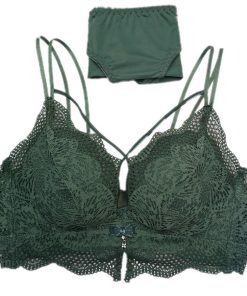 キャミソール | レース ノンワイヤー下着 セクシーランジェリー ブラ セット 上下セット デザイン ショーツ ブラジャー クロス チュール