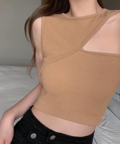 キャミソール | アシンメトリー タンクトップ カップ付き