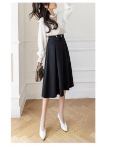 スカート | フレア フレアロングミモレ丈 ロング丈 秋 冬 秋冬 ナチュラル Aライン 大人可愛い エレガント 通勤 フェミニン 通学 上品