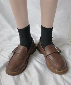 ショートブーツ | 疲れない ローファーシューズ レディース 韓国風 厚底 シンプル 可愛い 履きやすい ローヒール