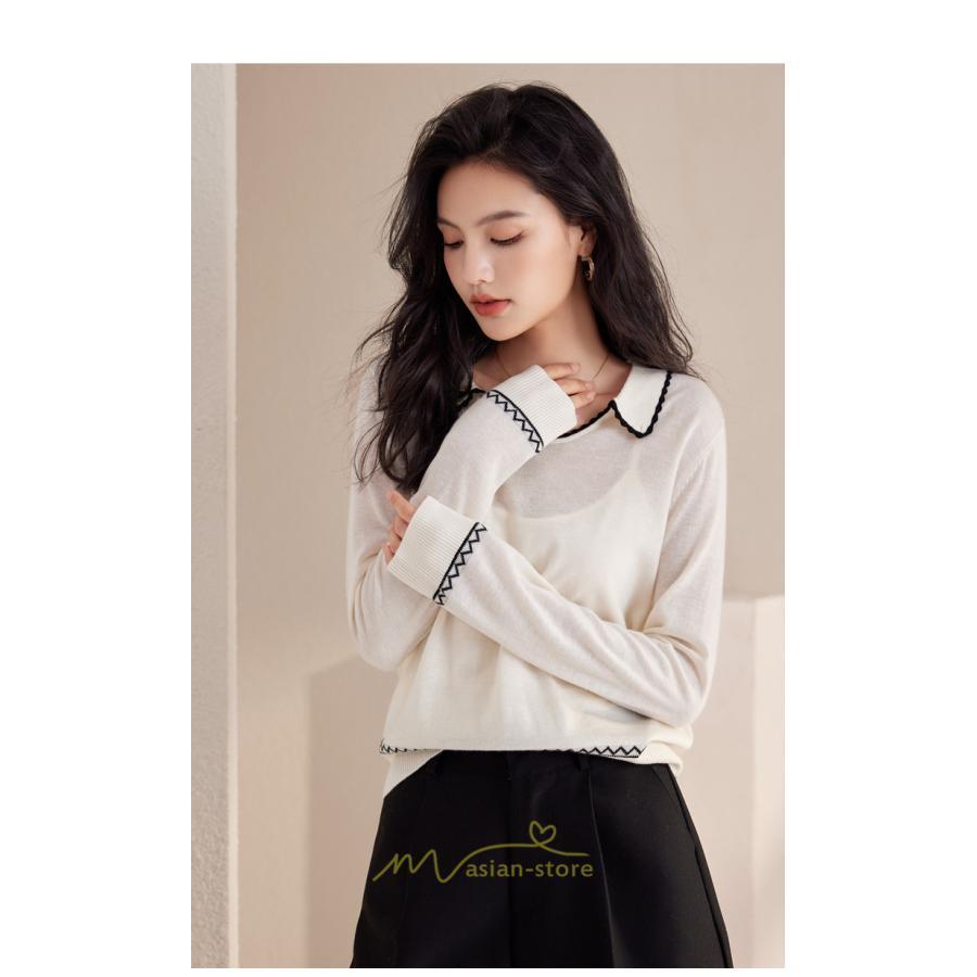 ニット・セーター | ニット レディース トップス 長袖 セーター プルオーバー シンプル 着痩せ 20代30代40代50代 お出かけ オシャレ 日常着 可愛い 部屋着 カジュアル