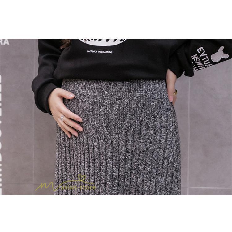 スカート | マタニティ秋 冬 ニット コーデ ロング丈 Aラインマタニティウェア 産前 産後 ゆったり ウエスト調整 きれいめ ハイウエスト 上品