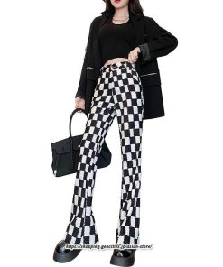 チノ・テーパード・ジョガー・スキニーパン | パンツ レディース フレアパンツ ロングパンツ チェック柄 カジュアル ハイウエスト ワイドパンツ トレンド かわいい おしゃれ 楽ちん お出かけ 送料無料 デート