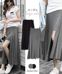 ロングスカート | ロング きれいめ スリット マキシスカート スカート インナーパンツ付き 春夏スカート