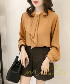 在庫ある | 長袖ブラウス レディース 秋物 シャツレディース ブラウスシャツ オフィス シフォンブラウス 30代40代50代 リボン トップス フェミニン フリル 3色 OL