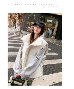 ベスト | ダウンダウン レディース ノースリーブ 秋冬 コーデ 着回し 暖かい スタンドネック 着痩せ 20代 30代 大きいサイズ 黒 韓国風 40代 防寒 白 50代