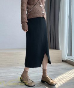 スカート | レディース マタニティウェア ロング丈 秋 冬 2022新作 妊婦服 裾口スリット 体型カバー ママ 産前 産後 ウエスト調整 マタニティきれいめ