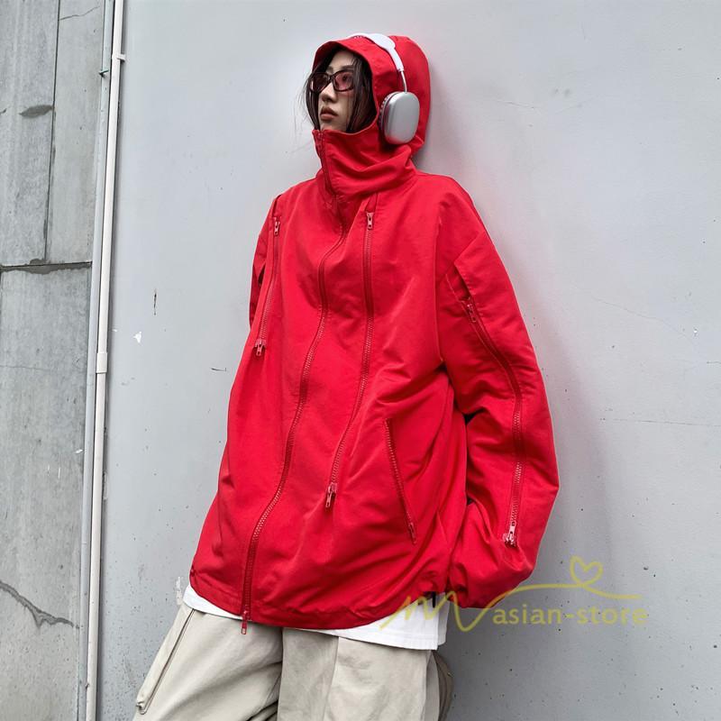 コート・ジャケット | マウンテンパーカー レディース アウター パーカー ジャケット メンズ 男女兼用 ブルゾン カジュアル 大きいサイズ Oversize 羽織り 防風 無地 ゆったり