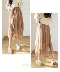 スカート | ロングレディース お花見 レディース チュール体型カバー おしゃれ 無地 可愛い カジュアル 30代 40代 20代 50代 韓国風