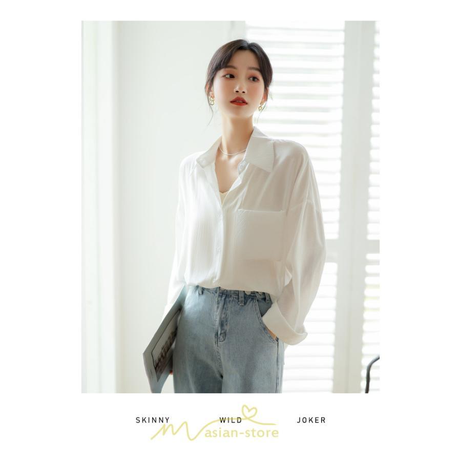 シャツ・ブラウス | ブラウス トップス 長袖 Vネック ボタン 無地 上品 通勤 レディース 秋 20代 30代 40代 OL ママ 母 フェミニン デート お出かけ 通勤 リクルート お仕事