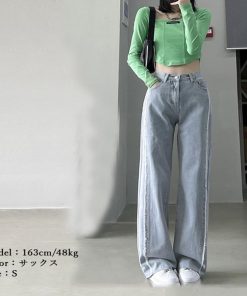 デニム | ワイドパンツ ハイウエスト 脚長