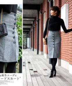 タイトスカート | ツイード スカート レディース 秋冬 ハイウエスト ひざ丈 ミモレ丈
