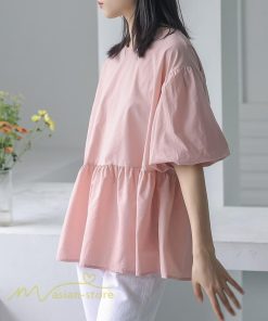 tシャツ・カットソー | Tシャツ レディース トップス サマー 半袖 無地 ゆったり ゆったり 可愛い フェイク 春物 夏服 カットソー 20代30代40代 ブラウス 薄手 体型カバー シンプル