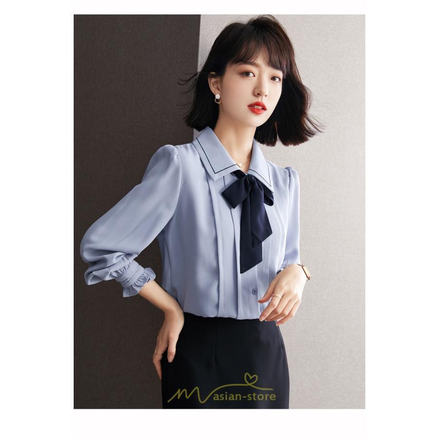 シャツ・ブラウス | シャツ ブラウス シフォンブラウス トップス 長袖 レディース きれいめ オフィス リボン 通勤 通学 オシャレ ナチュラル 可愛い 上品 2022 キレイめ 秋服