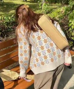 ニット・セーター | 花柄 ジャガードカーディガンレディース