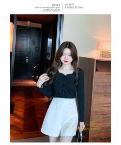 tシャツ・カットソー | ショート丈Tシャツ レディース 長袖Tシャツ カットソー タイト スリム 無地 トップス 綿 秋物 可愛い 小さい 通学通勤 20代30代 インナー 綿Tシャツ