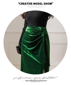 スカート | ミモレ丈 ひざ丈 レディース スウェット 着痩せ Aライン レトロ風 スリット 上品 2022新作 韓国風 オシャレ キレイめ 通勤 秋冬コーデ